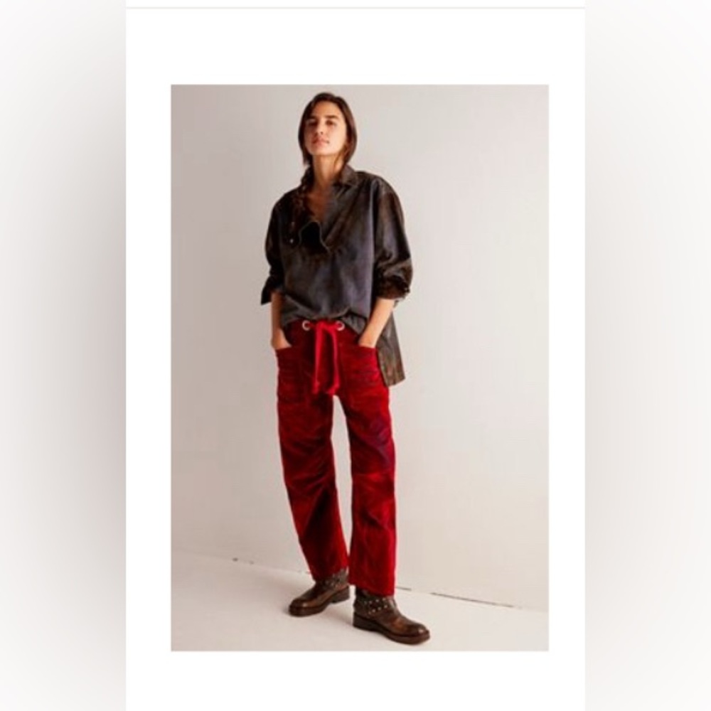 We The Free Red Velvet Joggers
